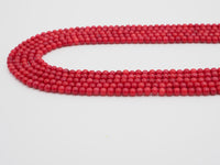 Smooth Round Red Coral beads, Sku#U281