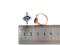 Colorful CZ Evil Eye Ring, Sku#Z789C