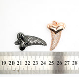 CZ Micro Pave Horn With Heart Pendant/Charm,Cubic Zirconia Paved Charm, Necklace Bracelet Charm Pendant, 22x37mm,sku#F513