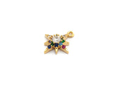Colorful CZ North Star charm,  Star charm, Sku#B105