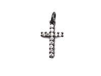 CZ Clear/Black Micro Pave Cross Pendant, CZ Pave Cross Charm, Gold/Rose Gold/Silver/Gunmetal plated, 9x16mm, Sku#F795