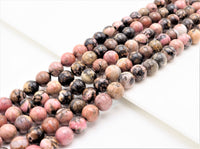 Natural Smooth Round Rhodonite beads, 6mm/8mm/10mm/12mm Natural Gemstone beads, Natural Rhodonite Beads, 15.5inch strand, SKU#U300