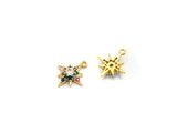 Colorful CZ North Star charm,  Star charm, Sku#B105