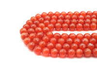 Special Cut Cat's Eye Orange Round Faceted Beads, 6mm/8mm/10mm/12mm Round Faceted, 15.5'' Full Strand, Sku#UA208