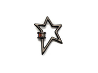 Baguette CZ Micro pave Star Shape Clasp, CZ Pave Clasp, Gold/Silver/Rose Gold/Gunmetal Carabiner Clasp, 20x27mm, sku#H213