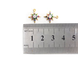 Colorful CZ North Star charm,  Star charm, Sku#B105