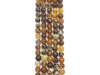 Natural Brown Fire Agate, 8mm/10mm/12mm Brown Fire Agate Beads, 15.5" Full Strand, sku#UA101