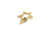Baguette CZ Micro pave Star Shape Clasp, CZ Pave Clasp, Gold/Silver/Rose Gold/Gunmetal Carabiner Clasp, 20x27mm, sku#H213