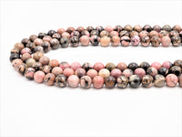 Natural Smooth Round Rhodonite beads, 6mm/8mm/10mm/12mm Natural Gemstone beads, Natural Rhodonite Beads, 15.5inch strand, SKU#U300