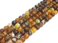 Natural Brown Fire Agate, 8mm/10mm/12mm Brown Fire Agate Beads, 15.5" Full Strand, sku#UA101