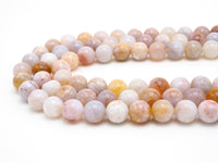 Natural Smooth/Faceted Round Pink/Blush Mix of Agate beads, 6mm/8mm/10mm/12mm Natural Gemstone beads,Agate Beads, 15.5inch strand, SKU#U240