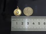 CZ Micro Pave Star On Round Coin Shape Pendant, Gold/Silver Plated Jewelry, Necklace Bracelet Charm Pendant, 14x16mm,sku#F1214