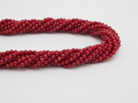 Red Coral Faceted Round Beads, Sku#U282