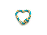 Colorful Enamel Pave Heart Shape Clasp, Gold Carabiner Heart Clasp, 29mm, sku#H214