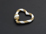 Colorful Enamel Pave Heart Shape Clasp, Gold Carabiner Heart Clasp, 29mm, sku#H214