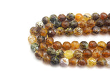 Natural Brown Fire Agate, 8mm/10mm/12mm Brown Fire Agate Beads, 15.5" Full Strand, sku#UA101
