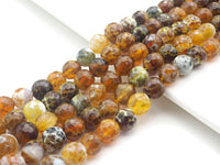 Natural Brown Fire Agate, 8mm/10mm/12mm Brown Fire Agate Beads, 15.5" Full Strand, sku#UA101