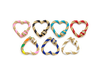 Colorful Enamel Pave Heart Shape Clasp, Gold Carabiner Heart Clasp, 29mm, sku#H214