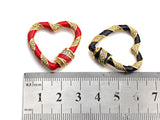 Colorful Enamel Pave Heart Shape Clasp, Gold Carabiner Heart Clasp, 29mm, sku#H214