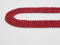 Red Coral Faceted Round Beads, Sku#U282