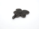 Black CZ Pave On Black Micro Pave Flower Charm Beads, Cubic Zirconia Paved Flower Charm,28x29/36x37mm, sku#F542