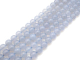 Top Quality Blue Chalcedony Round Smooth Beads, 6mm/8mm/10mm Natural High Polished Chalcedony, 15.5'' Full Strand, Sku#U1014