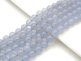 Top Quality Blue Chalcedony Round Smooth Beads, 6mm/8mm/10mm Natural High Polished Chalcedony, 15.5'' Full Strand, Sku#U1014
