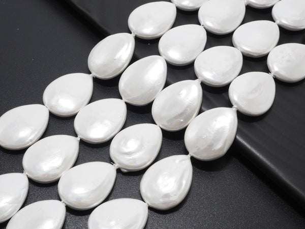 Quality Plated White Mother of Pearl, Mop Shell, Teardrop Shape White Pearl,SKU#U239c