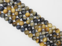 High Quality Natural Golden Blue Round Tiger Eye beads, 6mm/8mm/10mm/12mm/14mm Genuine Beads, Tiger Eye Beads, 15.5inch strand, SKU#U285