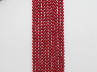 Red Coral Faceted Round Beads, Sku#U282