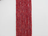 Red Coral Faceted Round Beads, Sku#U282