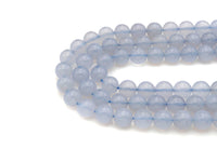 Top Quality Blue Chalcedony Round Smooth Beads, 6mm/8mm/10mm Natural High Polished Chalcedony, 15.5'' Full Strand, Sku#U1014