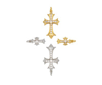 CZ Micro Pave Cross Shape Pendant/Charm,Cubic Zirconia Charm L512