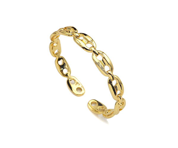 Gold Filled Mariner Link Bangle Bracelet, Adjustable Bracelet,65x59mm,sku#LD86