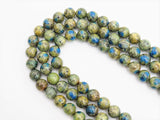 Top Quality Natural K2 Jasper Smooth Round Beads,6mm/10mm/12mm/14mm/16mm Greenish Blue Gemstone Beads,15.5" Full Strand,SKU#U317