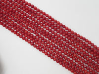Red Coral Faceted Round Beads, Sku#U282