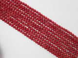 Red Coral Faceted Round Beads, Sku#U282