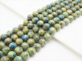Top Quality Natural K2 Jasper Smooth Round Beads,6mm/10mm/12mm/14mm/16mm Greenish Blue Gemstone Beads,15.5" Full Strand,SKU#U317