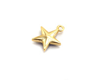 100% Natural Royal Blue Color Five Star Shell Charm, Natural Blue Star Shell Pendant, Gold/Silver plated star, 11x13mm,SKU#Z336