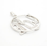 CZ Micro Pave Large LOVE Round Pendant with bail,35x39mm, Cubic Zirconia Love Pave Pendant Beads, Pave Pendant, SKU#F514