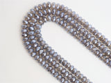Mystic Coated Natural Gray Agate beads, Rondelle Faceted Beads, 5x8/6x10mm Gemstone Beads, Plated Agate, 16 inch FULL strand, SKU#U278