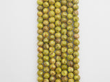 Smooth Round Africa Turquoise beads, 6mm/8mm/10mm/12mm Yellow Green Gemstone beads, AfricaTurquoise beads, 15.5inch strand, SKU#U267