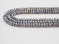 Mystic Coated Natural Gray Agate beads, Rondelle Faceted Beads, 5x8/6x10mm Gemstone Beads, Plated Agate, 16 inch FULL strand, SKU#U278