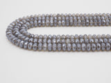 Mystic Coated Natural Gray Agate beads, Rondelle Faceted Beads, 5x8/6x10mm Gemstone Beads, Plated Agate, 16 inch FULL strand, SKU#U278