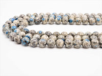 Top Quality Natural K2 Jasper Smooth Round Beads, 8mm/10mm/12mm/14mm/16mm Gray Blue Gemstone Beads,15.5" Full Strand,SKU#U318