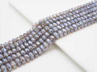 Mystic Coated Natural Gray Agate beads, Rondelle Faceted Beads, 5x8/6x10mm Gemstone Beads, Plated Agate, 16 inch FULL strand, SKU#U278