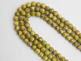 Smooth Round Africa Turquoise beads, 6mm/8mm/10mm/12mm Yellow Green Gemstone beads, AfricaTurquoise beads, 15.5inch strand, SKU#U267