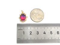 Gold Filled Colorful Quartz Oval Shape Pendant, 14K Gold Filled Quartz Charm, Necklace Bracelet Charm Pendant, 13x17mm, Sku#ZX12