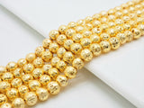 NEW STYLE Gold Plated Lava Round Beads, 4mm/6mm/8mm/10mm/12mm Gold Gemstone Beads, Wholesale Gemstone Beads, 15.5" Full Strand,SKU#S110
