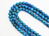 Natural Blue African Turquoise beads, Round Smooth 6mm/8mm/10mm Natural Gemstone Beads,Turquoise Beads, 15.5'' Full Strand, SKU#U298